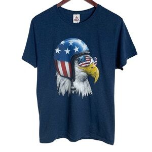 Spirit of America Bald Eagle w/ American Helmet and Sunglasses Tee Size M